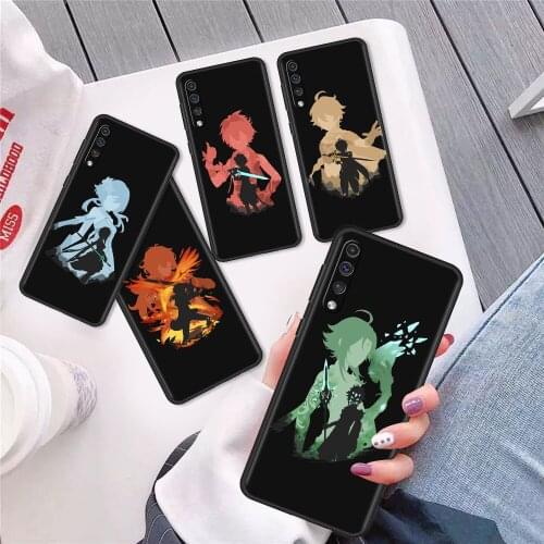 Case For Samsung Galaxy A50 A70 A10 M31 A20e A30 A40 A20s A10s M51 M30s M11 F41 Black Soft Phone Covers Genshin Impact Anime