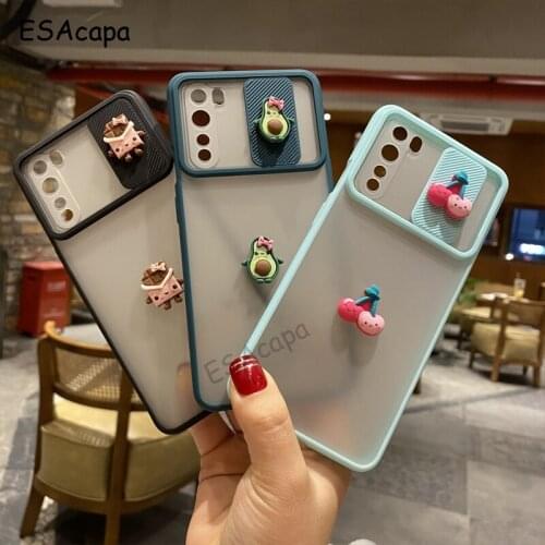 For Oneplus Nord 8T Slide Camera Lens Protection Case For Oneplus 8T 1+8T 3D DIY Fruit cartoon Phone Case Cover Capa