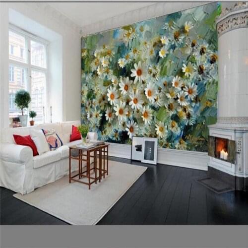 European and American style three-dimensional oil painting TV background wall professional production mural photo wallpaper