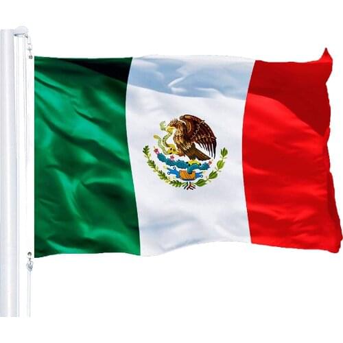 Mexico (Mexican) Flag | 3x5 Feet | Indoor/Outdoor, Vibrant Colors, Brass Grommets, Quality Polyester for Home Decor