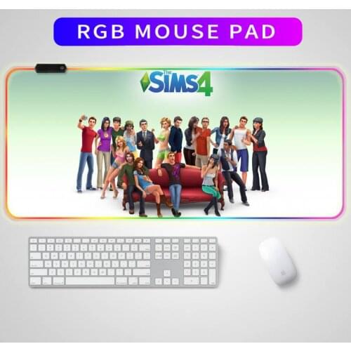 The Sims 4 Mousepad Gaming Mouse Pad Gamer Computer Mousepad RGB Backlit Mause Pad Large Mousepad Desk Keyboard LED Mice Mat
