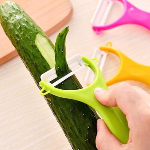 Potato Carrot Peeler Vegetable Fruit Ceramic Zester ABS Handle Kitchen Ceramic Peeling Tool Portable handle Random Color