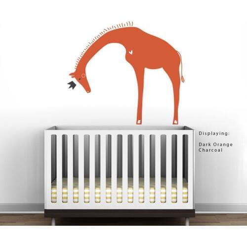 Queen Giraffe Wall Decal Royal Safari Wall Stickers Vinyl Removable Wall Decor Modern Baby Kids Playroom Murals Wallpaper A241