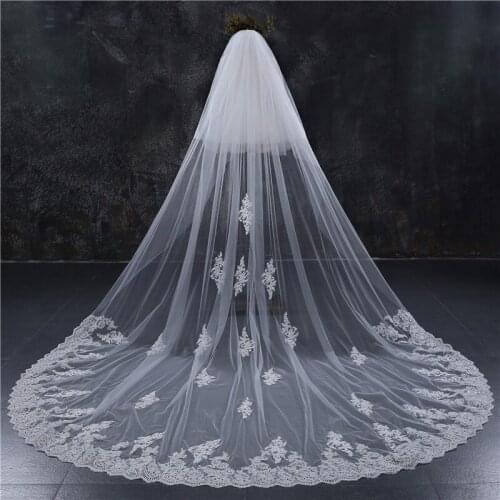 Bridal Veil lace boarder trim veil Wedding Dress Veil
