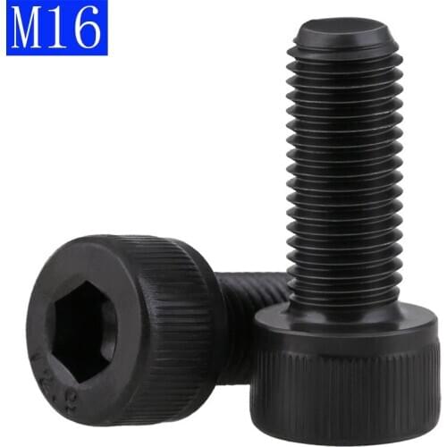 M16 - 2 Black 12.9 Grade Alloy Steel Allen Hex Socket Cap Head Screw DIN 912 Bolts 16mm