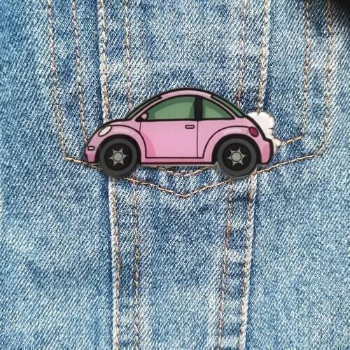 Cartoon Acrylic Pin Vintage Brooch Denim Jeans shirt bag Christmas Pink Car Jewelry Badges Gift for Friends Kids