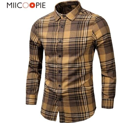 Mens Dress Shirts Long Sleeve 2021 Casual Plaid Business Office Slim Fit Chemise Homme Men Clothing Vintage Clothes Streetwear