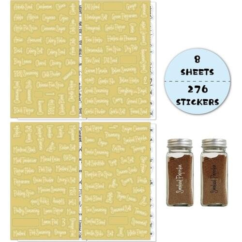 8 Sheets Labels Waterproof Pantry Stickers Labels supplies For Pantry Food kitchen Spice Stickers