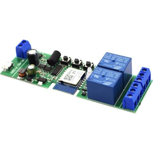 Wifi Switch 2CH DC7-32v Relay Module Remote Control Light Switch Vioce Alexa Google Home Sonoff/Tuya Smart Hub Gateway Bridge