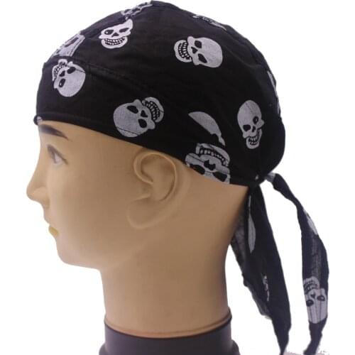 Pirate Helmet Liner Cap Breathable Cotton Cap Sport Beanie Men Women Running Riding Bandana Headscarf Scarf Hat Hood Headband