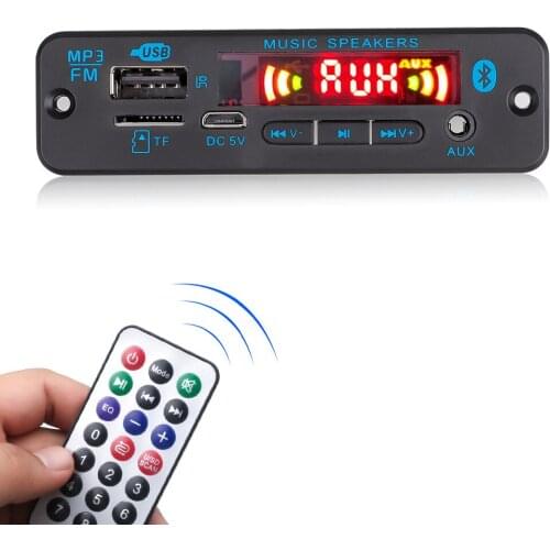 Kebidu Mp3 decoder board bluetooth audio module Mp3 module with amplifier display speaker remote control recording function WMA