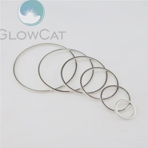 30X 35/30/25/20/15/10mm Silver Circular Earrings Pendant DIY Necklace Accessories Making 22748