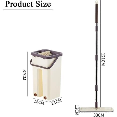 Flat Squeeze Mop and Bucket Usage on Hardwood Laminate Tile Hand Free Wringing Floor Cleaning Mop Microfiber Mop Pads Wet Dry