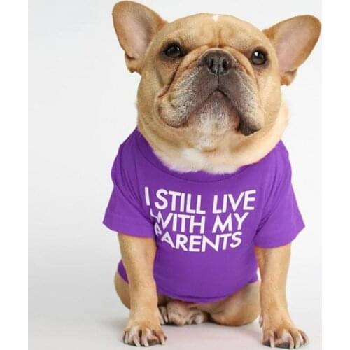 Convenient Letter Printing Short Sleeve Pet T-shirt Round Neck Fine Workmanship Cotton Soft Slight Elastic Pet T-Shirt for Dogs