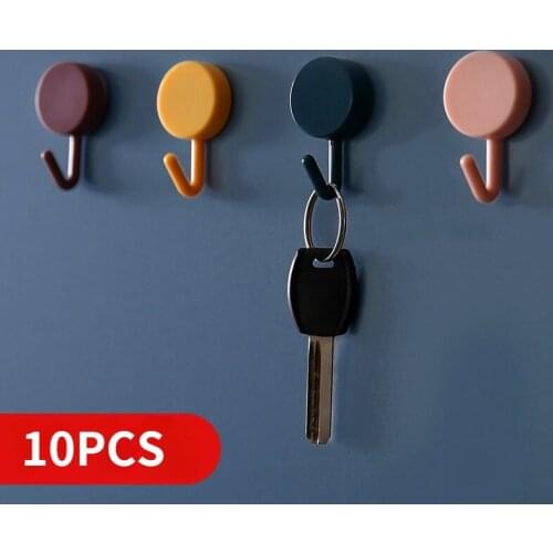 Multi-Purpose Adhesive Universal Hook Wall Mounted Mop Organizer Holder RackBrush Broom Hanger Strong Hooks Kitchen Bathroom