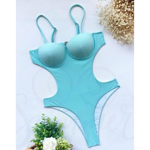 Maillot De Bain Femme Blue Bikini Swim Suit Swimwear Women One Piece Swimsuit Bathing Biquini Neon Swimming Suit for Women