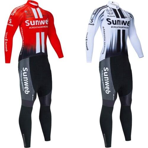 Winter Cycling Set SUNWEB Cycling Jacket 20D Bike Pants Team Ropa Ciclismo Fleece Maillot Bicycle Shirt Wear Uniform