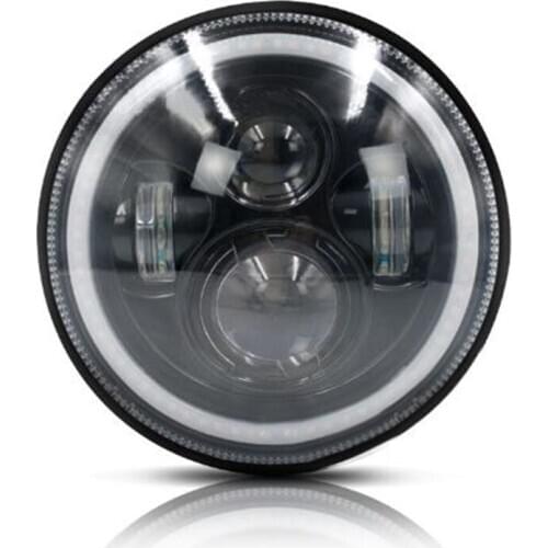 1PC 7 Inch Round LED Light Headlights Hi/Lo Beam Angle Eyes For Wrangler JK LJ TJ