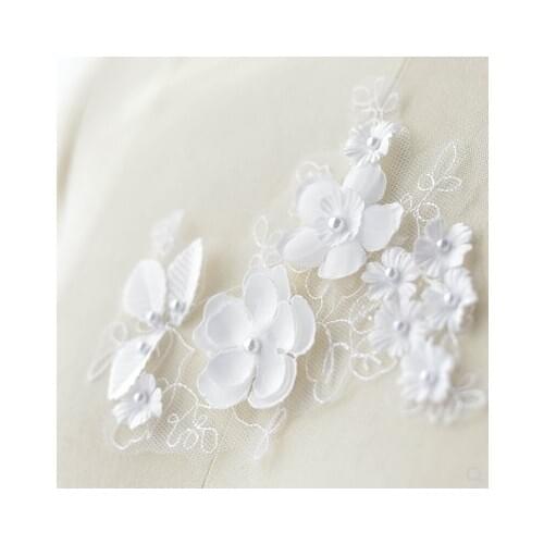 3D three-dimensional flower hot drilling beaded lace flower DIY wedding dress stage makeup kerchief flower patch 2Pcs/pack