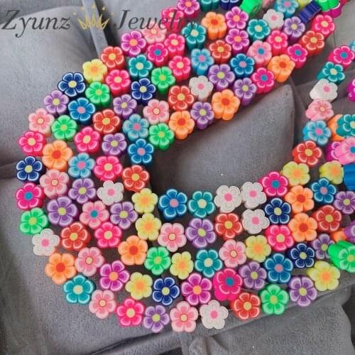 5 Strands, Clay Spacer Beads Flower Shape Polymer Clay Beads For Jewelry Making DIY Handmade Crafts Accessories