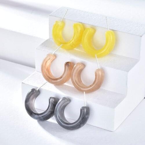 Acrylic Earrings Free Trendy Cute Unusual costume Jewelry Hip Hoop Square Stud Earrings for Women Couple French Hanging Earrings