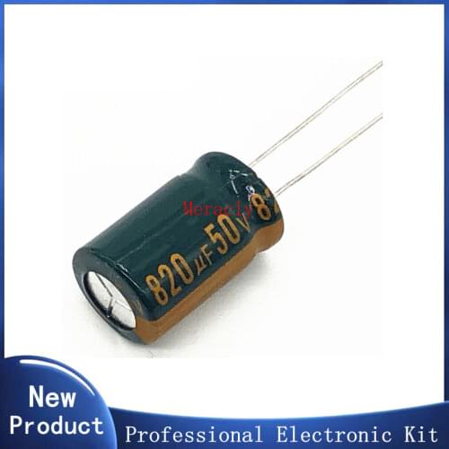 2pcs/lot T30 high frequency low impedance 50V 820UF aluminum electrolytic capacitor size 13*20 820UF 20