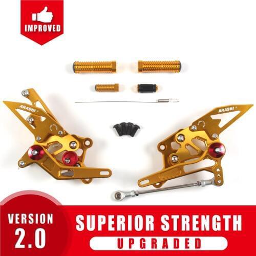 Arashi Adjustable Footrest For YAMAHA R3 R25 YZF R3 R25 2015-2018 Foot Pegs Rear Sets 2016 2017 Rearsets Aluminum Rider CNC