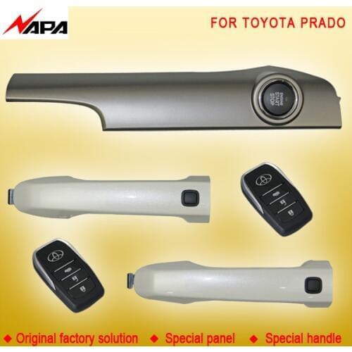Car auto keyless entry push start with smart handle unlock remote start alarm system for toyota prado