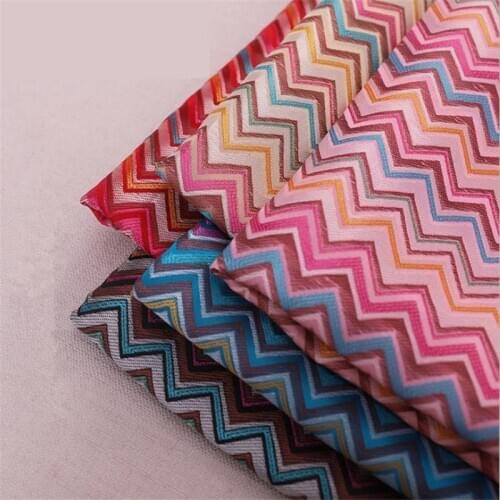C1042 Nylon Rainbow Strip Silk Fabric Childrens Dress Cheongsam Brocade Fabric/Home Textiles/Polyester DIY Sewing Materials