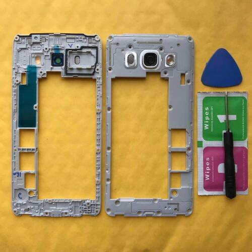 For Samsung Galaxy J5 2016 J510 J510F J510FN J510H J510G Phone Case Back Housing Cover Middle Frame With Camera Glass Lens