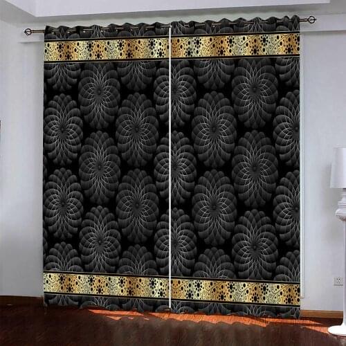 Black curtains Customized 3d curtains simple and fresh modern thickening blackout curtains