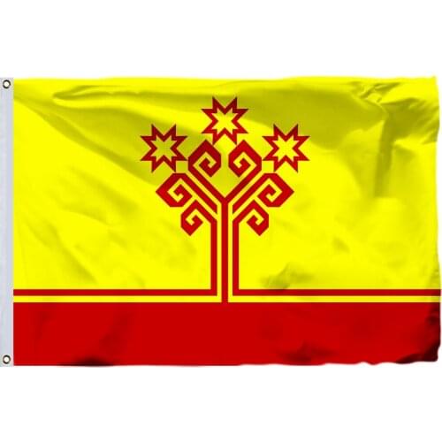 Russia Chuvashia Flag 150X90cm (3x5FT) 120g 100D Polyester Double Stitched High Quality Free Shipping