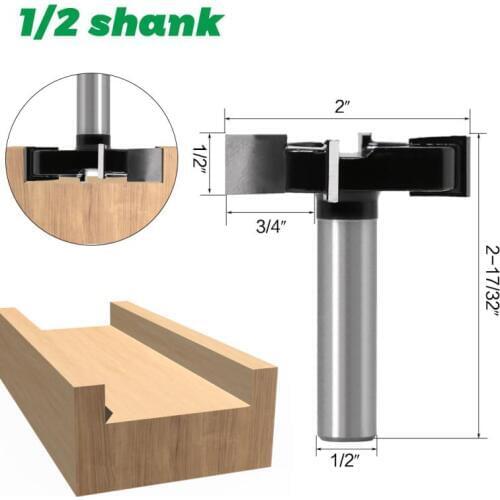 1/2" Shank Wood Milling Cutter Planing Tool Adapter Collet Shank Surfacing Flattening Router Bit T-blade Slab Woodworking Tools