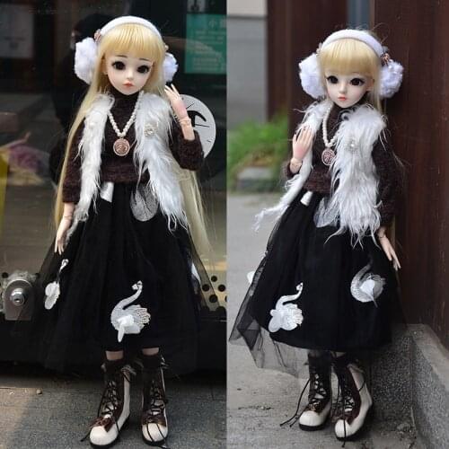 UCanaan 60CM Large BJD Doll 1/3 Girls SD Dolls 18 Ball Joints Movable Fashion Princess Doll Girl Dress UP Toys
