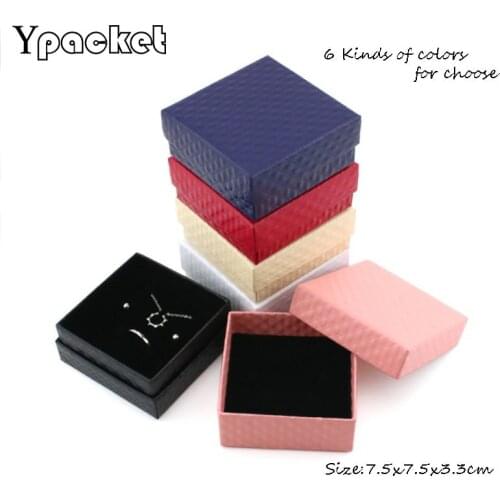 6Colors Square Jewelry Organizer Box Engagement Ring For Earrings Necklace Bracelet Display Gift Box Holder Black Red White Pink