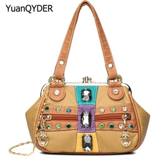 Fashion Chain Shoulder Strap Design Ladies Shoulder Bag Quality Leather Women Messenger Bags Panelled Designer Womens Handbag