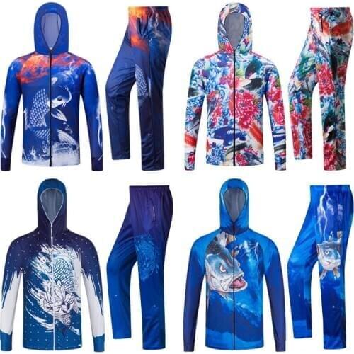 Fashion outdoor new fishing suit summer mens moisture wicking sunscreen breathable sea fishing suit