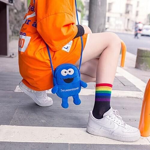 Socks Women Rainbow Striped Socks White Black Cotton Harajuku Funny Calcetines Warm Sock Woman Sox Meias Skateboard Girls Soks
