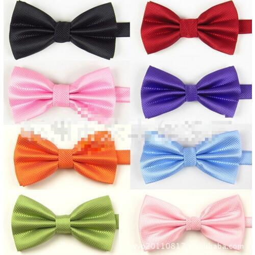 New Polyester Plaid Plain Mens Bow Tie Solid Color Jacquard High Weft Dense Wedding Bow Tie Party Banquet Dress Bow Tie