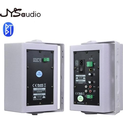 One Pair Wall Mounted Bluetooth Speaker 5.25 Inch Indoor Speakers Ideal for Public Address System Classrooms, Conference Rooms