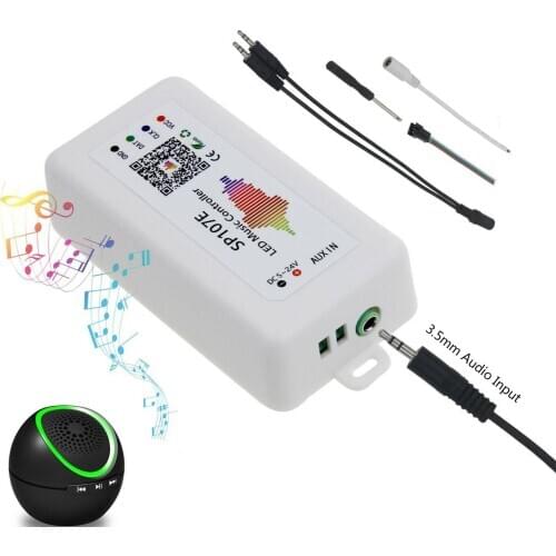 SP107E DC5V-24V Bluetooth Music LED Controller full color RGB SPI Control by phone APP for 2812 2811 1903 LED Strip Light Tape