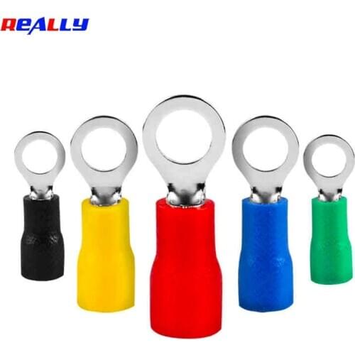REALLYT RV1.25/2/3.5/5.5 100PCS/Pack Ring Insulated Wire Connector Electrical Crimp Terminal RV1.25-5.5 Cable Wire Connector