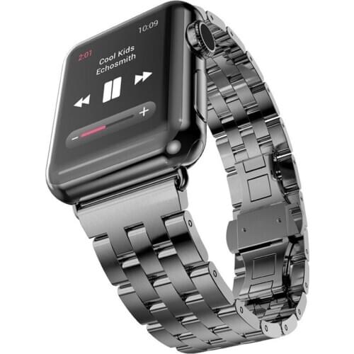 Solid Stainless Steel Strap For Apple Watch SE 6 Band 44mm 40mm Metal Link Bracelet For Applewatch 5 4 iWatch 42mm 38mm Bands