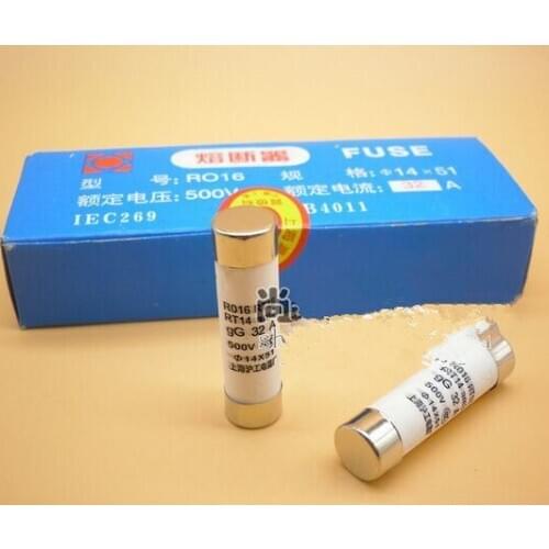 RO16 63A FUSE 14*51 MM 380V RT18 Ceramic fuse Glass 20 pcs/lot R016,new and original