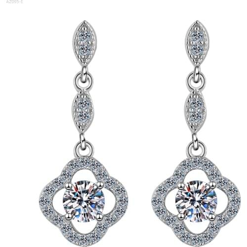 Passed Diamond Test Perfect Cut Moissanite Drop Earring Luxury 925 Sterling Silver 0.6CT Engagement Luxury Women Jewelry Earring