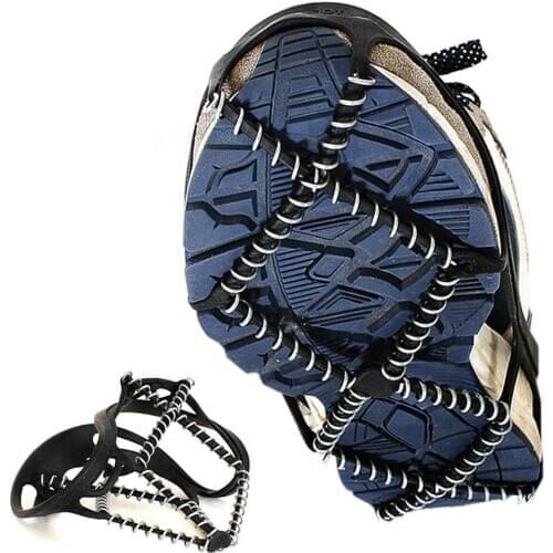 1 Pair Anti-Skid Ice Gripper Spike Winter Climbing Anti-Slip Snow Spikes Grips Cleats Over Shoes Covers Crampon for Mountaineery