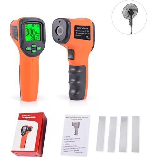 EHDIS Tachometer 10-99999 RPM Meter Digital Laser Photoelectric Non-Contact Tachometers Speed Gauge Car Auto Speedometer Gauges