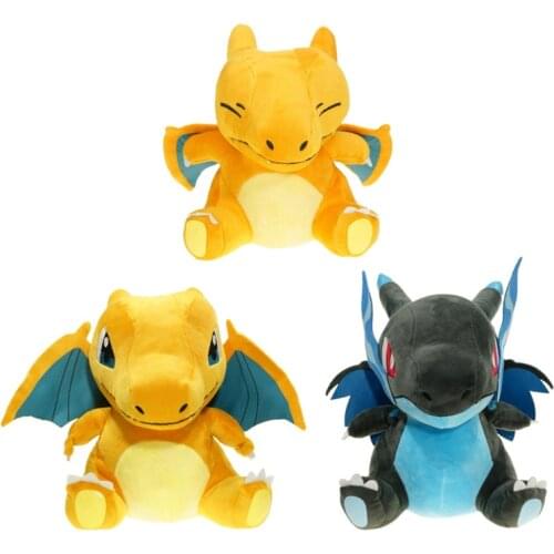 TAKARA TOMY POKEMON 8 Inches Q Mega Charizard XY Anime Plush Children Doll for Kids Baby Birthday Gifts Toys