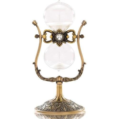 U shaped Vintage Metal Sand Timer 15/30/60 Minutes Hourglass Home Office Decorations Living Room Hallway Decors Christmas Gift