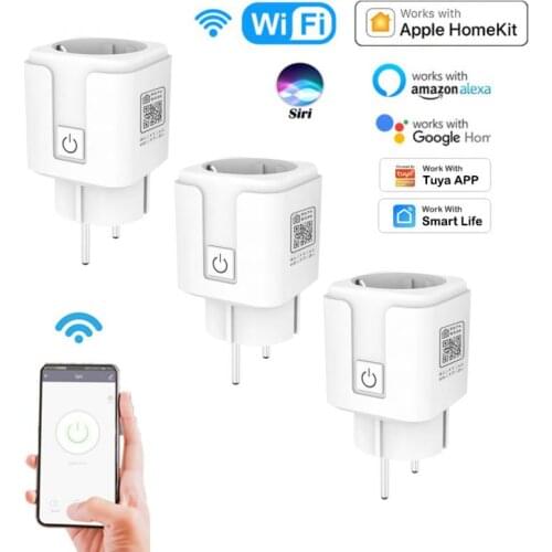 16A 2.4G WiFi Smart Plug Socket Timing Function Tuya/Smart Life/For Homekit App Remote Control Work With Alexa Google Home Siri